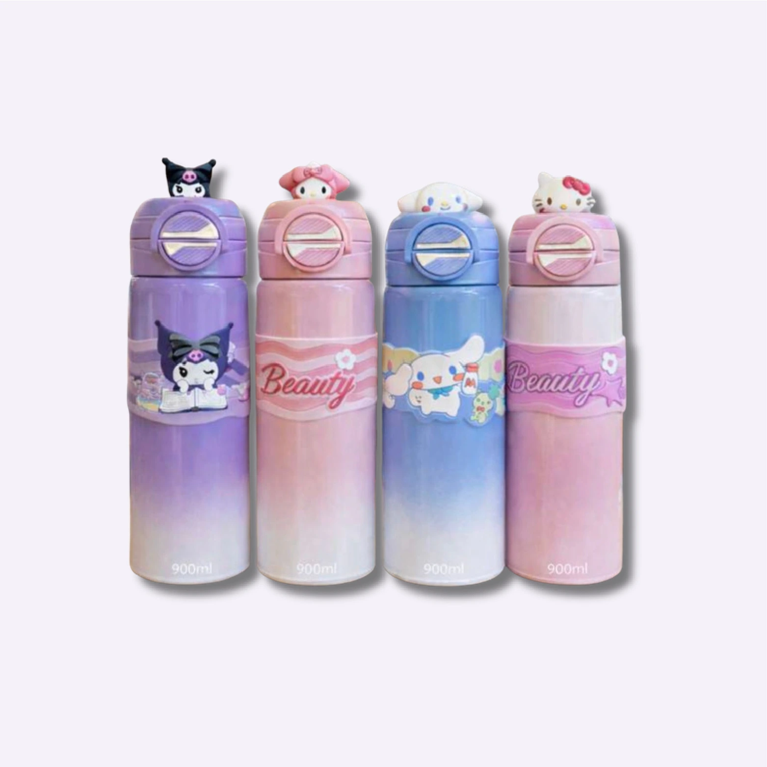 Cute Cartoon Kids Water Bottle – 900ml Leakproof School Water Bottle